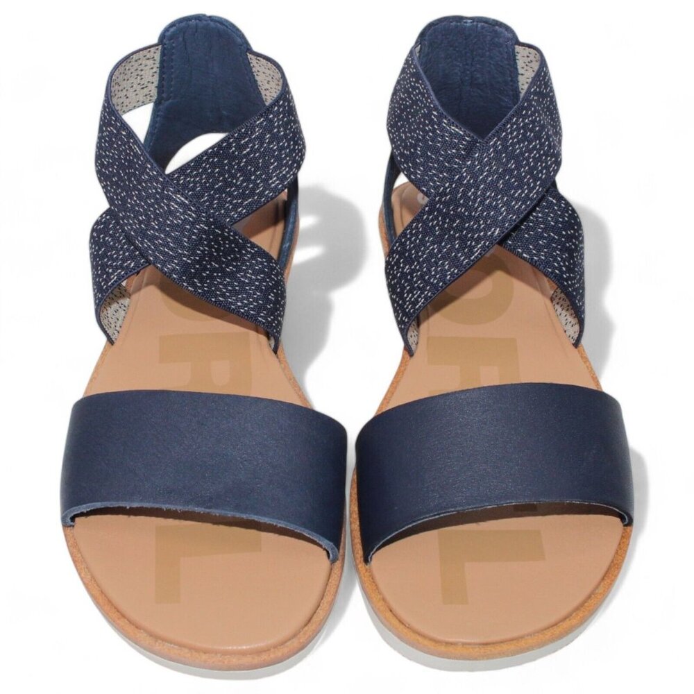 SOREL Women's Ella II Leather Sandals, Nocturnal Blue Multiple Size US 6.5 NEW - Picture 5 of 12